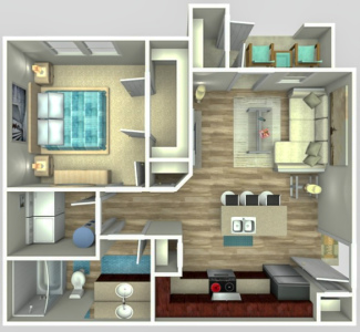 A1 One Bed / One Bath - 660 Sq.Ft.*